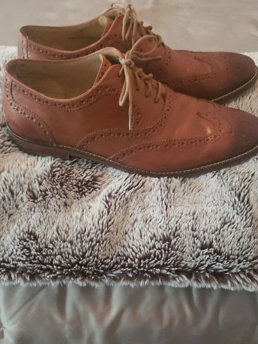 Cole Haan Men's Tan Brown Wingtip Brogue Oxfords
